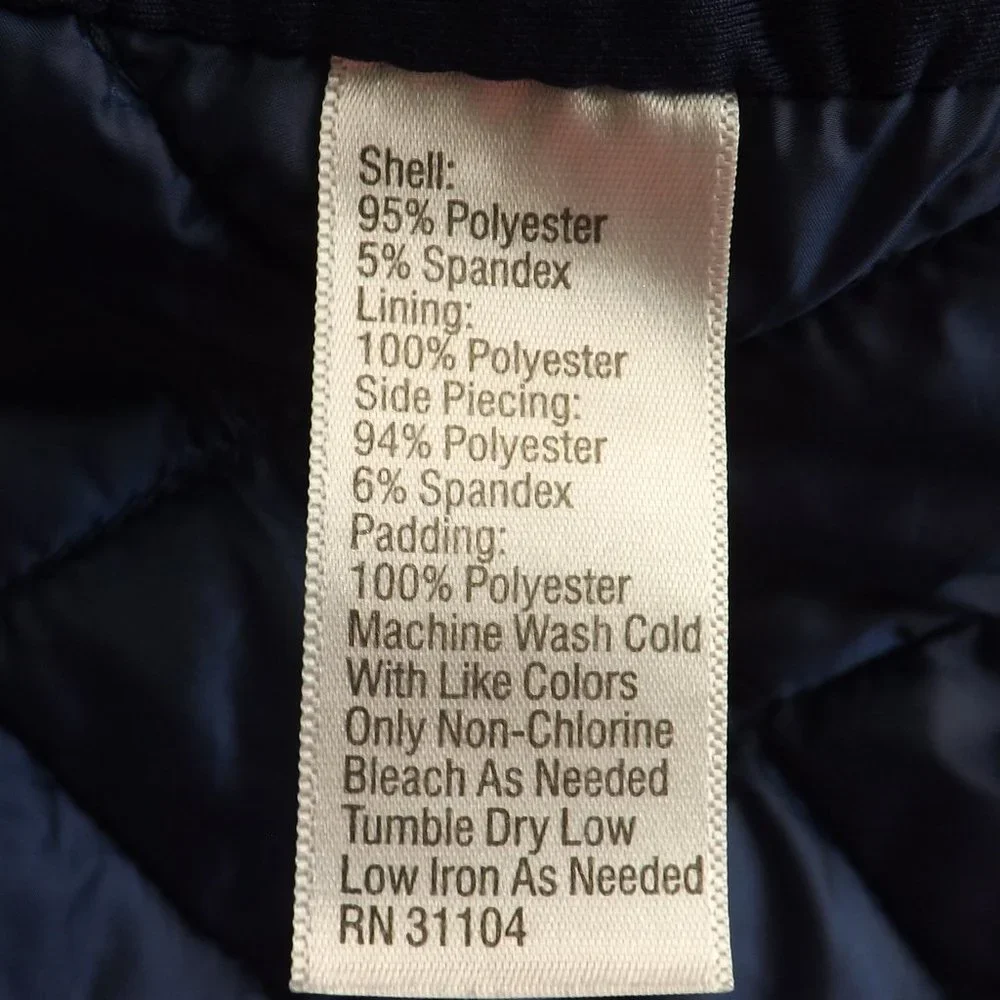 ZELOS NEW Blue Quilted Stretch Semi-Fitted w Pockets Zip Up Vest L - Picture 13 of 13